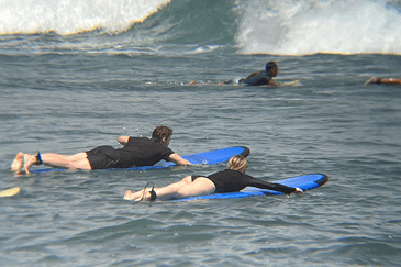 Surfer riding a wave